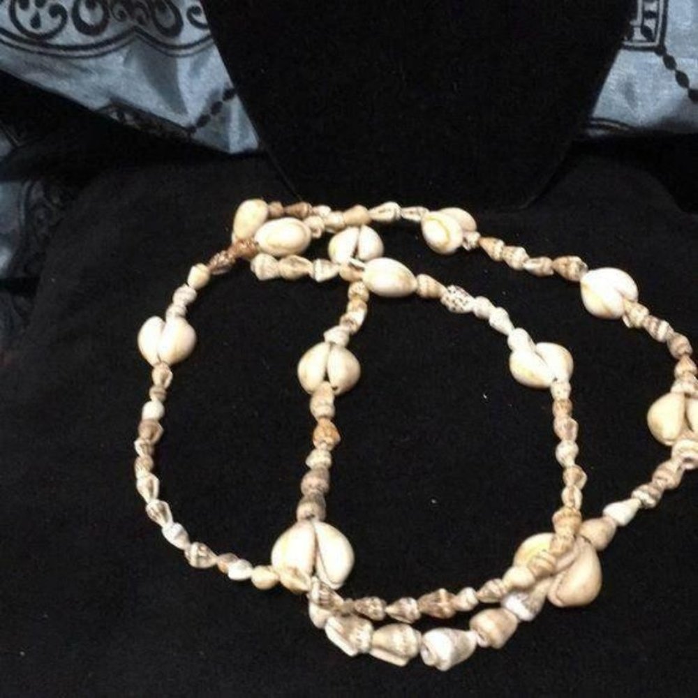 Boho beach‎ chunky shell long necklace